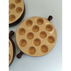 Lot 3 Poêlons Neuf A Escargots 12 Troues Rustique Poêlon Escargot 🐌Plat Four 