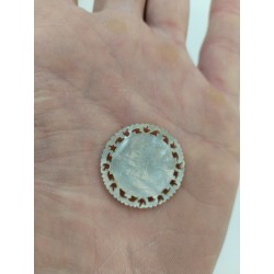 Lot De 4 Jetons Anciens Mises Nacre Gravé Ciselé Fleurs Poker Casino Jeu Jeux 