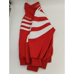 Années 90 Veste Adidas Vintage Rouge Blanche Haut Survêtement Sport As Monaco