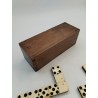 Grand Jeu De Dominos Ancien Double 6 Six Riveté Os Ébène 3 Rivets Jeux Domino