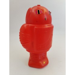 BOITE PLASTIQUE SOUFFLE  SMARTIES ROBOT Candy box Vintage 80 Publicité Bonbons 