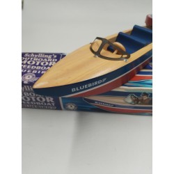 Schylling's Outboard Motor Speedboat Bluebird Jouet Mécanique Neuf Remontoir