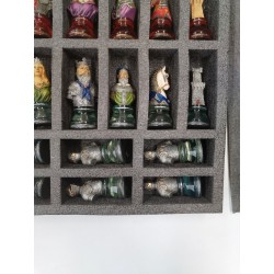 Grand Jeux D Échecs Bustes Chevalier Médiévaux Peint A La Main Pièces Roi 8.5cms