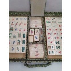 Coffret Valise Jeu De Mah-jong Os & Bambou État Neuf Mah Jong Jeux De Société 