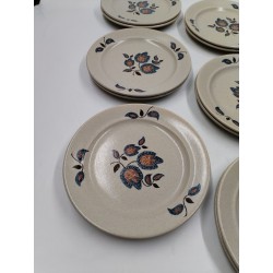 Sologne Faience De St Amand France 12 Assiettes A Dessert Vaisselle Art Table