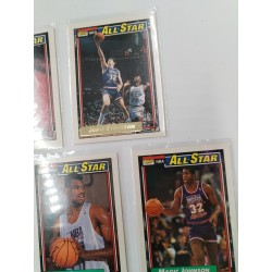 Lot 5 Cartes Topps NBA 1992 All Star Magic Johnson Larry Bird Cartes Basketball