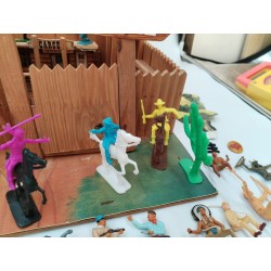 Fort Laramie Comansi Starlux Crescent Toy Jeu Ancien Geronimo Vs Buffalo Bill