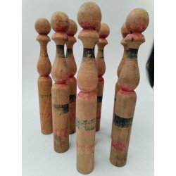 Jeu De 9 Quilles Jeux Bois Tourné Ancien