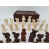 Jeu D'échecs Jeux Ancien Os Teinté Boite Bois Rangement Sculpté Main