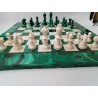 Grand Jeux D'échecs 50X50 En Malachite Jeu Échec Pierre Chess Game echec echecs