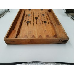Grands Jeux Anciens Bagatelle Flipper De Table Bois Cloche Clouté Jeu