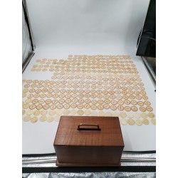 Ancien Coffret Bois Mises Jeux Os Ciselé Teinté Jetons Poker Casino Jeu...