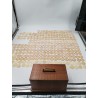 Ancien Coffret Bois Mises Jeux Os Ciselé Teinté Jetons Poker Casino Jeu...