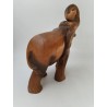 SCULPTURE STATUE D'ÉLÉPHANT SCULPTÉ EN BOIS MASSIF ART THAÏLANDAIS H. 27 CM
