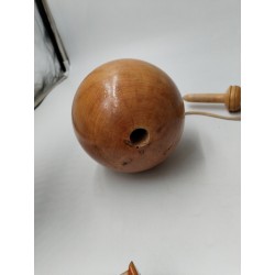 Grand Bilboquet Ancien Bois Tourné 32 Cm Jeu Jouet Jeux  Patience