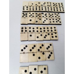 Jeux De Dominos Anciens Double 6 Six Riveté Os Ébène Rivets Jeu Ancien
