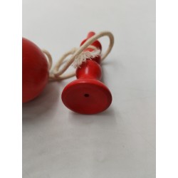 Petit Bilboquet Rouge Bois Tourné 13 Cm Jeu Patience Équilibre Jouet