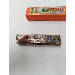 Ancien Harmonica Écho Hohner Germany Bell Métal Reeds Instruments De Musique 