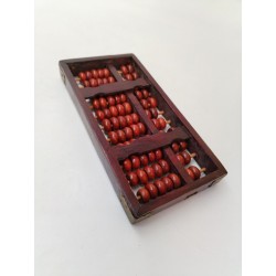 Boulier Bois Ancien Abacus Red Lion Lotus Flower Brand 13 Tiges Bambou 91 Perles