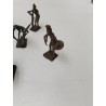 Lot De 9 Statuettes Scène De Village Africains Métal Laiton ? Villageois