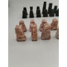 Jeux D'échecs 32 Pièces En Marbre Rose Et Noir Sculpté Aztèques Incas Jeu Echec