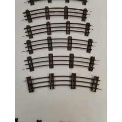 Lot De 6 Rails Courbes Po O Made In France Jep Fer Trains Ancien Jeu Miniature