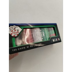 Poker Jetons 100 chips re loader Lot Jeton Boîtier de rangement Voyage Wikid 