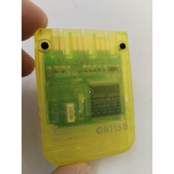 PlayStation Sony Memory Card Scph 1020 Jaune Fluo Carte Mémoire Jeux Vidéo