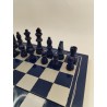 Jeux D'échecs En Bois Bleu Vs Gris Jeu Échec Coffret Pliant Plateau Échiquier