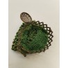 Ancien Sac A Main Français Soirée Tissu Crochet Laine Bourse Mendiant Fermoir...