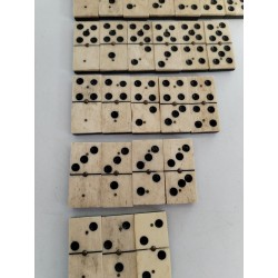 Jeu Dominos Ancien Double 6 Six Riveté Os Ébène 3 Rivets Jeux Anciens Domino
