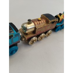 Lot De 4 Thomas Trains En Bois Aimanté Limited Édition Gold Paint Jeu Jouet...