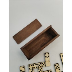 Grand Jeu De Dominos Ancien Double 6 Six Riveté Os Ébène 3 Rivets Jeux Domino