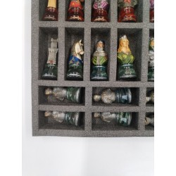 Grand Jeux D Échecs Bustes Chevalier Médiévaux Peint A La Main Pièces Roi 8.5cms