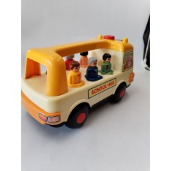 Playwell School Bus Jouet Vintage Look Fisher Price Forme Et Couleurs