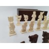 Jeu D'échecs Jeux Ancien Os Teinté Boite Bois Rangement Sculpté Main
