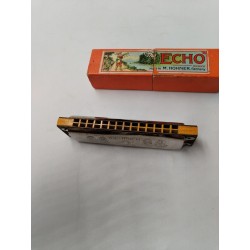 Ancien Harmonica Écho Hohner Germany Bell Métal Reeds Instruments De Musique 