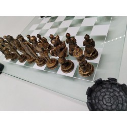 Jeu D'échecs Chevalier Médiéval Plateau Verre Mysticalls Masterpiece Jeux Échec 