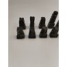 Jeux D'échecs 32 Pièces En Marbre Rose Et Noir Sculpté Aztèques Incas Jeu Echec