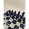 Jeux D'échecs En Bois Bleu Vs Gris Jeu Échec Coffret Pliant Plateau Échiquier
