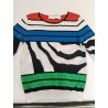 JC De Castelbaljac Pull Haut Tricot Sweat Marinière Rayures Zèbre Mondrian Mixte