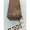 Grand Jeu De Dominos Ancien Double 6 Six Riveté Os Ébène 3 Rivets Jeux Domino