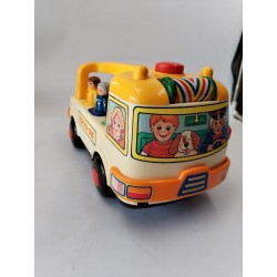 Playwell School Bus Jouet Vintage Look Fisher Price Forme Et Couleurs