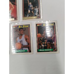 Lot 5 Cartes Topps NBA 1992 All Star Magic Johnson Larry Bird Cartes Basketball