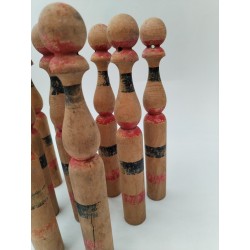 Jeu De 9 Quilles Jeux Bois Tourné Ancien