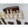 Jeu D'échecs Jeux Ancien Os Teinté Boite Bois Rangement Sculpté Main