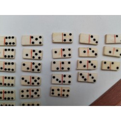 Miniature Jeu Ancien De Dominos Complet En Boîte Jeux Nouveaux Réunis Os
