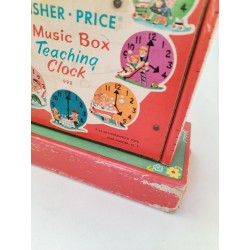 Fisher Price 1968 Music Box Teaching Clock Toys School Jouet Vintage