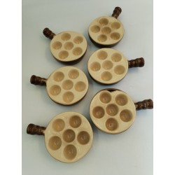 Service Complet Lot De 6 Poêlons Caquelons La Bourguignonne Escargots Poêlon