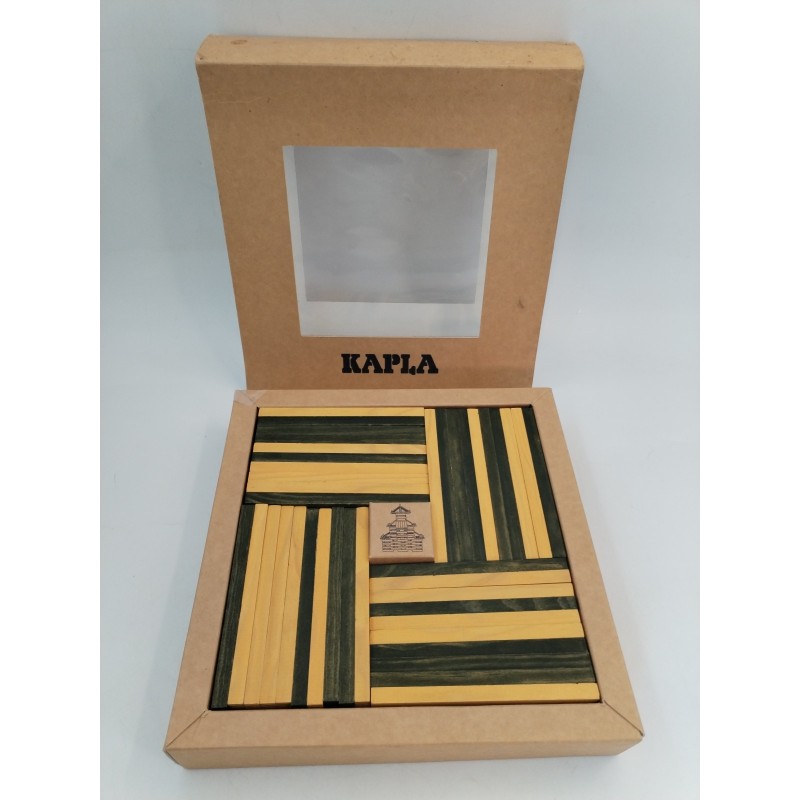 Coffret Kapla 40 Planchettes Jaune Et Verte Jouet Bois Construction